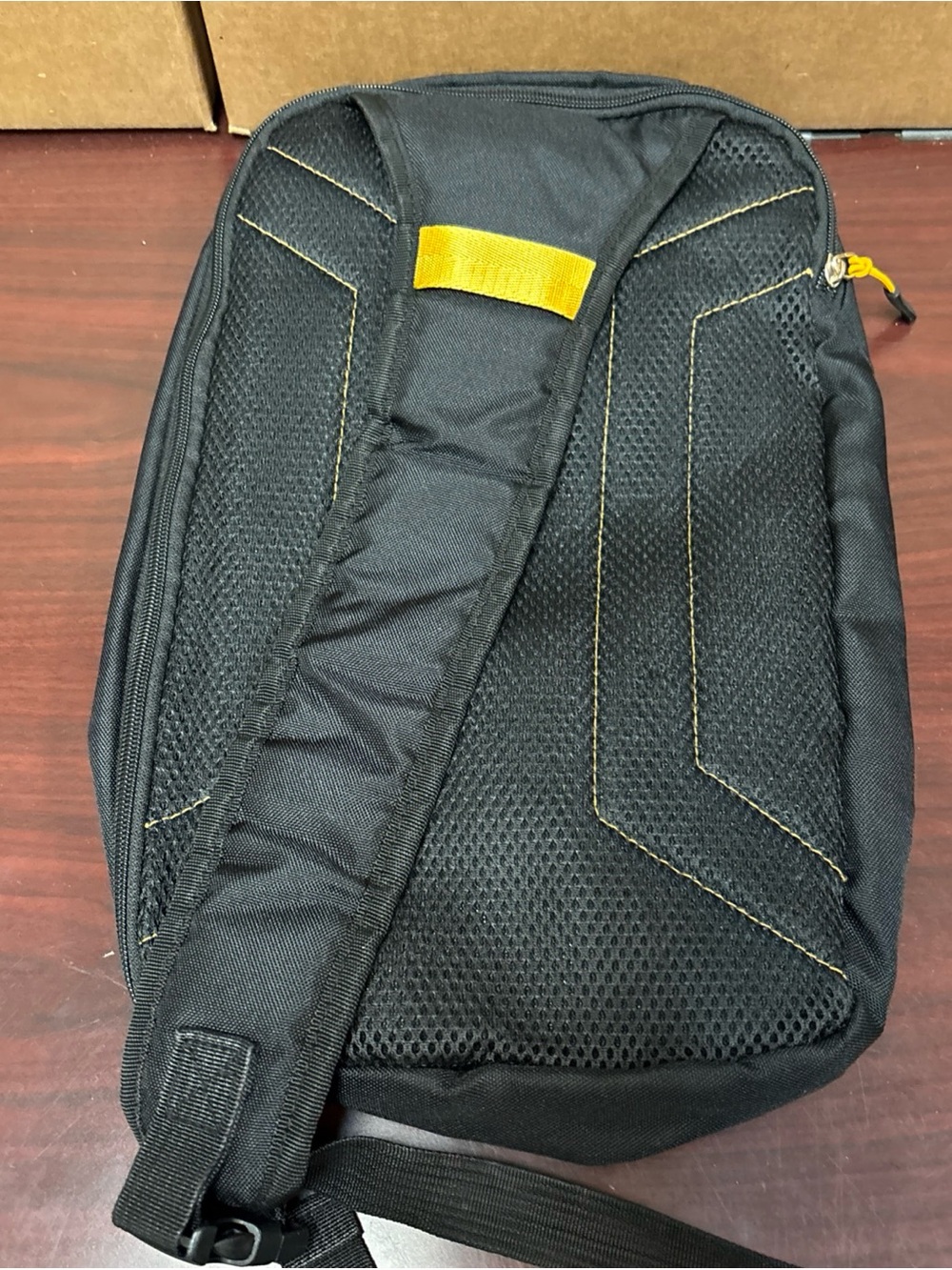 Disney Culinary Cast Member Black Orange Sling Bag Backpack Shoulder Tote New - Picture 3 of 7